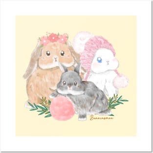 Baileysean claude watercolor rabbit _ bunniesmee Posters and Art